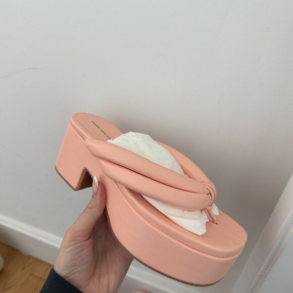 NWT Dries Van Noten Platform Flip Flop Padded Leather Straps Light Pink Sz 37.5 - Picture 3 of 10